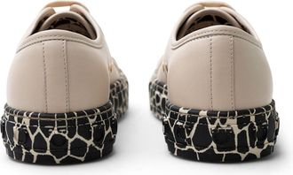 Ferragamo Gancini Printed-Sole Sneaker - Beige