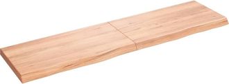 vidaXL Encimera Ba&ntilde;o Madera Maciza Tratada Marr&oacute;n Claro 120x30x(2-4)cm Vidaxl