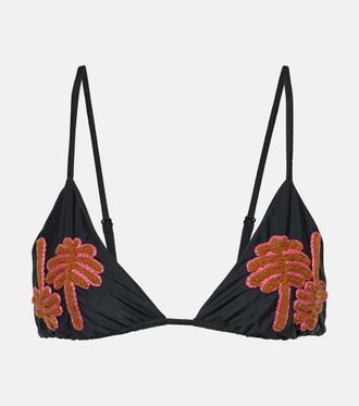 Johanna Ortiz Top bikini con ricamo