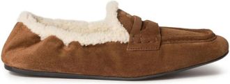 Miu Miu Brown Solid Winter Loafers