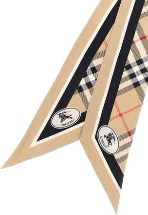 Burberry Unisex Border Scarf Beige Silk