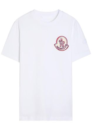 Moncler Logo-print Cotton T-shirt - White - Xxl
