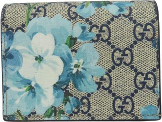 Gucci Beige Blue Gg Supreme Canvas Wallet (Bi-Fold) (Pre-Owned)