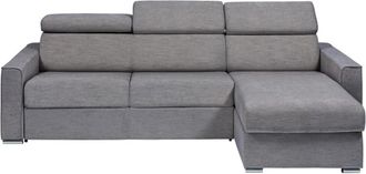 VENTE-UNIQUE.COM Sof&aacute; rinconera poli&eacute;ster 5 plazas gris antracita 282x223cm