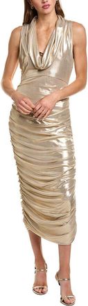 Carla Ruiz Metallic Cowl Neck Midi Dress