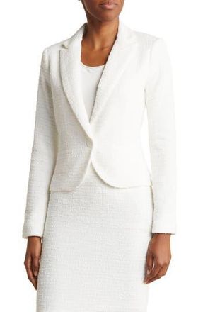 Amanda + Chelsea Boucl&eacute; Tweed Knit Blazer in Cream at Nordstrom Rack, Size X-Large