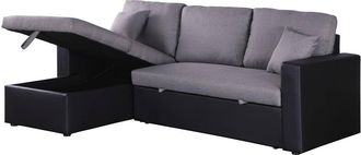 Habitat et Jardin Habitat Et Jardin - Sof&aacute; Esquinero Convertible alain - 3 Plazas - Gris / Negro