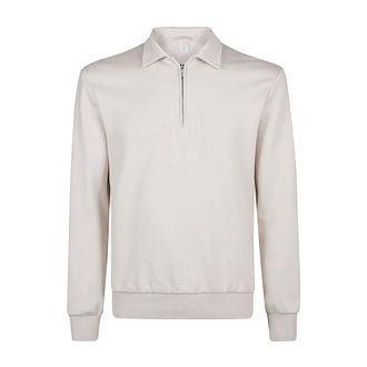 Eleventy Zip-throughs, male, Beige, Size: L Cotton Cashmere Silk Polo Shirt