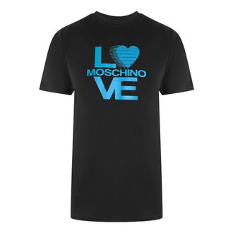 Love Moschino Heren Liefde Katoenen T-Shirt (Zwart)