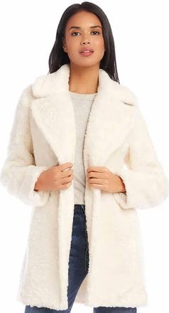 Karen Kane Carmen Sherpa Coat In Cream