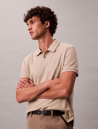 Calvin Klein Poloshirt CALVIN KLEIN SS RFND PQ TPPD CLSS, Herren, Gr. XXL, grau (plaza taupe), Piqu&eacute;, Obermaterial: 100% Baumwolle, unifarben, regular fit normal, 