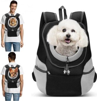 OEM Mochila Para Mascotas - Bolsa Transportadora Para Perros Y Gatos - Para Viajes Al Aire Libre - Correas De Hombro Ajustables - Xl 4.5-6 Kg - Negra