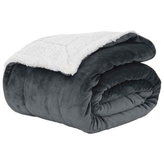 vidaXL Manta Gris Oscuro 130 X 150 Cm Lana Vidaxl