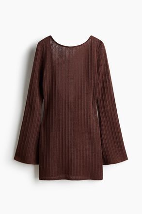 H&M Strandkleid mit U-Boot-Ausschnitt - Dunkelbraun