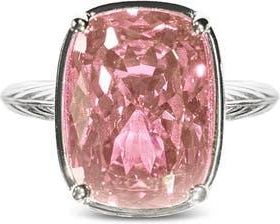Sterling Forever Elongated Cushion-Cut Cubic Zirconia Cocktail Ring in Silver/pink Sapphire at Nordstrom, Size 10