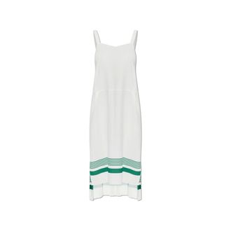 Lacoste Midi Dresses, female, White, Size: XS Runway Asymmetric Pleated Dress