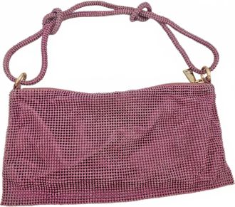 42 Gold Rhinestone Evening Bag In Fushia
