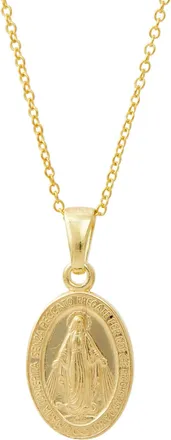 Savvy Cie Jewels 18K GOLD PLATED OVER STERLING SILVER.925 MIRACULOUS VIRGIN PENDANT WITH CHAIN
