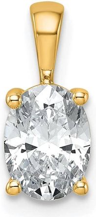 Diamond2Deal 14k Yellow Gold 1 Ct Oval Cut Lab Grown Diamond Pendant