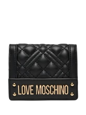 Love Moschino logo-plaque wallet - women - Polyester/Polyurethane - One Size - Black