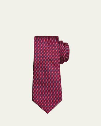 Giorgio Armani Mens Micro-Square Silk Tie