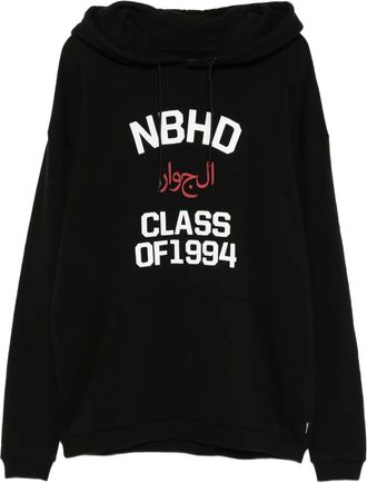 Neighborhood Hoodie met print - Zwart