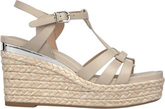 Alma En Pena Esparto Wedge Sandal - Dames - Sleehakken - Grijs - 41 EU - Leer - Schoenen