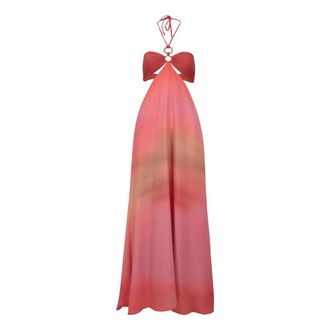 Baobab Baobab Collection, Maxi Dresses, female, Multicolor, Size: S Pleated-texture Dress with Cut-out Detail