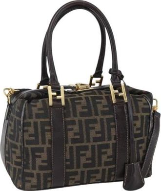 Fendi Pre-owned Handbags, female, Brown, Size: ONE SIZE Pre-owned Vintage Canvas Handbag