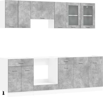 vidaXL Unidad De Cocina Lyon 8 Uds. Madera De Ingenier&iacute;a Vidaxl