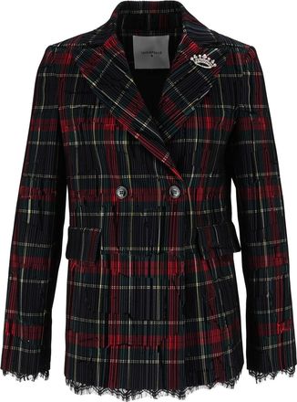 Shirt a Porter Tartan Brooch Double-Breasted Blazer