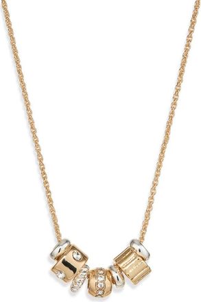 Nordstrom Rack Stacked Pav&eacute; Charm Two-Tone Necklace in White- Gold- Silver at Nordstrom Rack