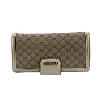 Celine Beige White Canvas Leather Wallet (Bi-Fold) (Pre-Owned)