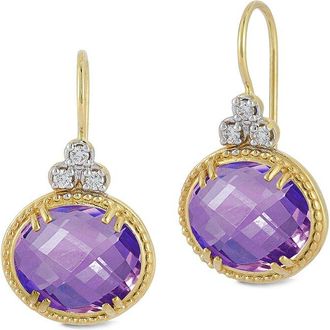 I.Reiss Company 14K 7.93 Ct. Tw. Diamond & Amethyst Earrings