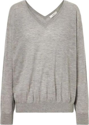 Frame Denim De Kasjmier V-hals Trui - Dames - Cashmere truien - Grijs - M - Kasjmier - Truien & Vesten