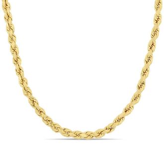 Amour 20 Inch Rope Chain Necklace In 10K Yellow Gold (4 Mm)