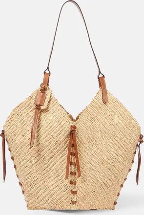 Isabel Marant Borsa a spalla Tampa in rafia con pelle