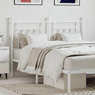 vidaXL Testiera In Metallo Bianco 150 Cm - Vidaxl