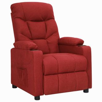 vidaXL Sill&oacute;n Reclinable De Tela Rojo Tinto Vidaxl