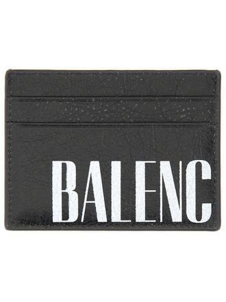Balenciaga Domesticated Lambskin Card Case - Black