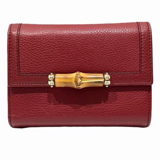 Gucci Bordeaux Leather Wallet (Tri-Fold) (Pre-Owned)