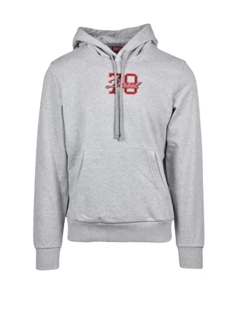 Diesel Grey Cotton-Blend Graphic Hoodie