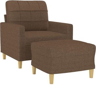 vidaXL Sill&oacute;n Con Taburete Tela Marr&oacute;n 60 Cm Vidaxl