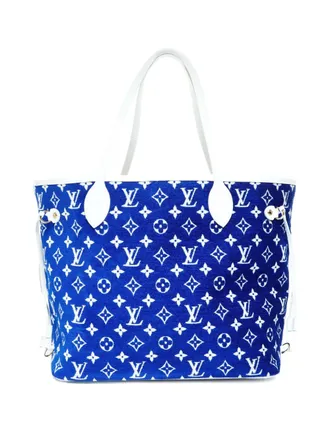 Louis Vuitton 2021-2025 MM Neverfull monogram jacquard tote bag - Blue