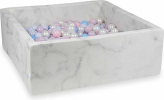 OEM Piscina Seca 110x110x40 M&aacute;rmol Con 600 Bolas: Rosa Claro, Rosa Claro Perla, Azul Claro Perla, Azul Claro, Perla