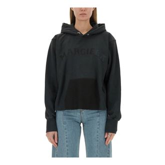 Maison Margiela Firm Fleece Hoodie - Dames - Hoodies - Zwart - M - Katoen - Hoodies & sweatvesten