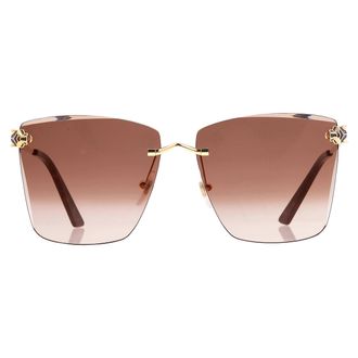 Cartier Panthere de Cartier Brown Gold Gradient Flash Butterfly Ladies Sunglasses CT0397S 002 61