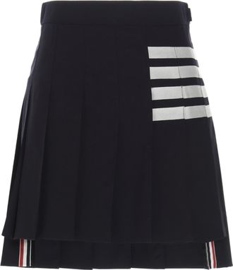 Thom Browne Blue Wool Long Womens Skirt