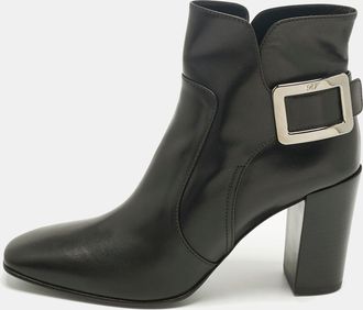 Roger Vivier Black Leather Polly Booties