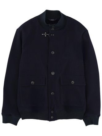 Fay Blue High Collar Flap Pockets Jacket